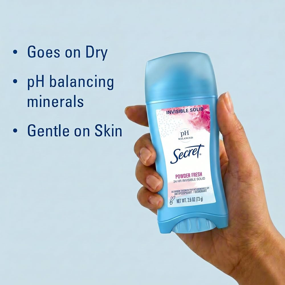 Secret Invisible Solid Antiperspirant Deodorant Stick Powder Fresh 2.6oz